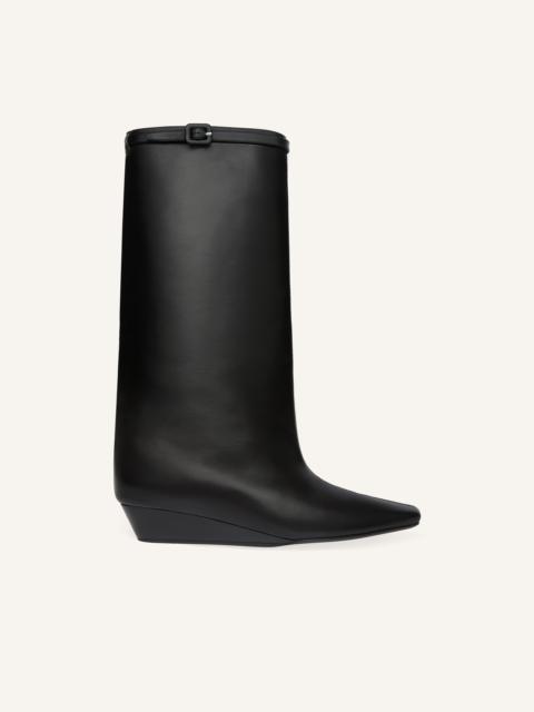 courrèges MELTING WEDGED LEATHER BOOTS