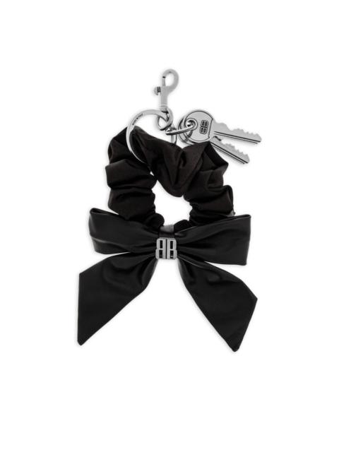BALENCIAGA bow scrunchie-detail keyring