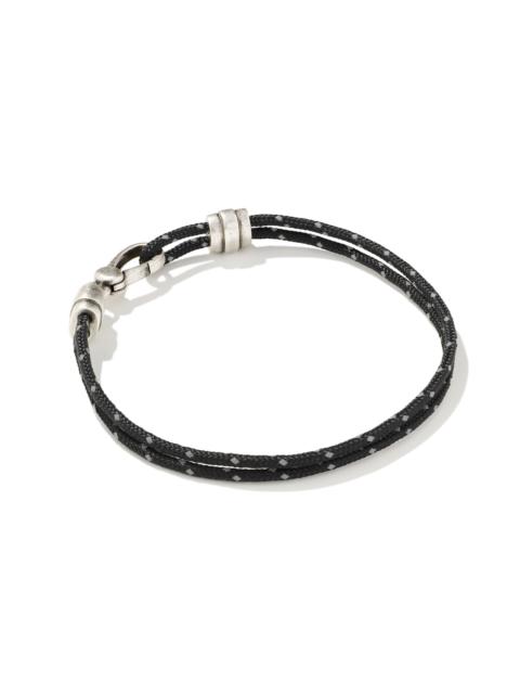 KENDRA SCOTT Kenneth Oxidized Sterling Silver Corded Bracelet in Black