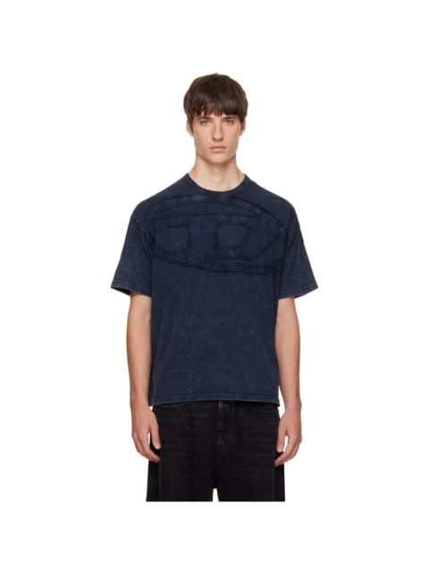 Diesel Navy Relaxed Cotton Oval D Applique T-shirt