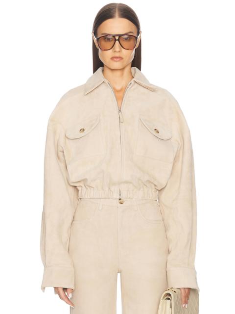 HELSA Suede Bomber Jacket