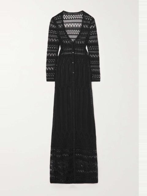 Atedy pointelle-knit cotton-blend maxi dress