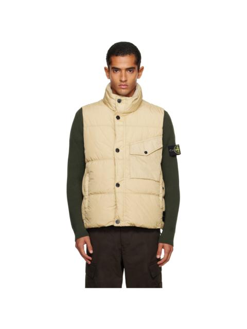 Stone Island Beige G100003 Crinkle Reps NY Down Vest