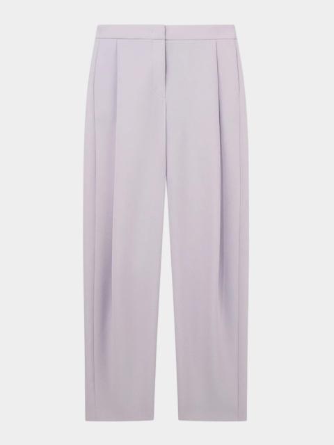 EMPORIO ARMANI Pleated Tapered Pique Trousers