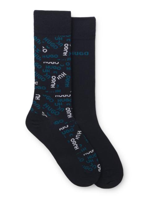 HUGO TWO-PACK OF COTTON-BLEND LOGO SOCKS