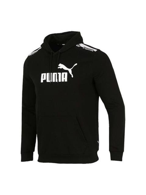 PUMA PUMA Amplified Logo Casual Sports Pullover Hooded Sweater Men's Black 588816-01
