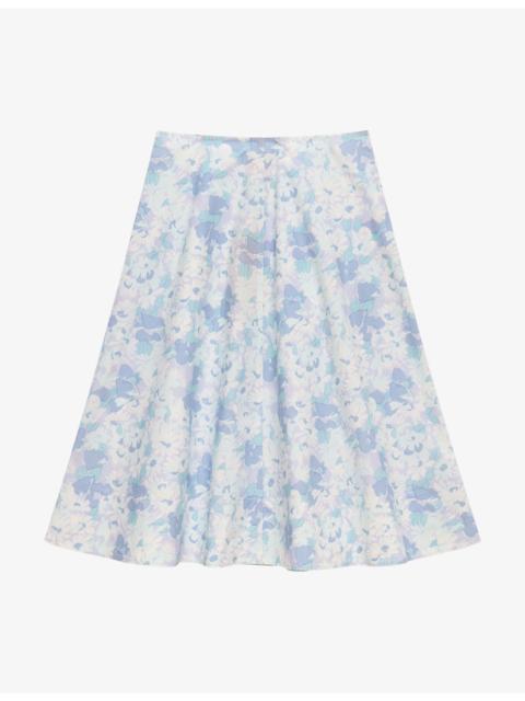 Marni Floral-Print Cotton Midi Skirt