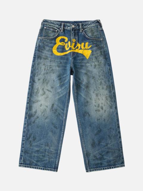 EVISU Oil Stain Evisu Logo Loose Fit Jeans