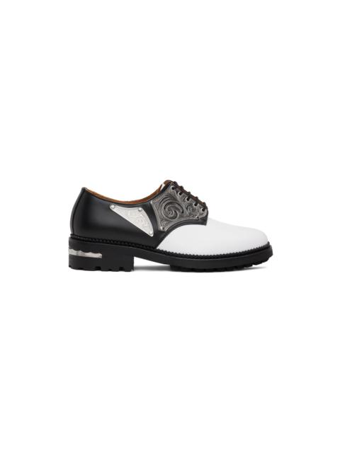 TOGA VIRILIS Black & White Metal Plate Oxfords