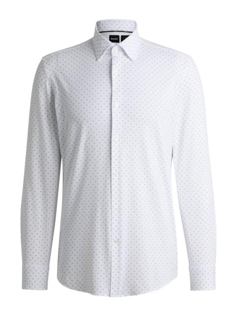 BOSS SLIM-FIT SHIRT IN GEOMETRIC-PRINT PERFORMANCE-STRETCH FABRIC