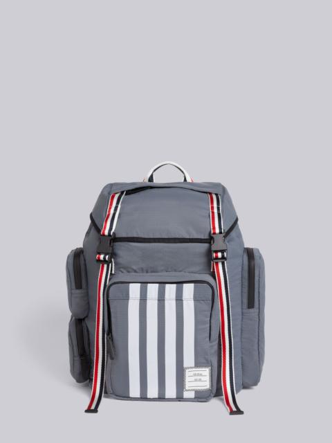 Thom Browne Medium Grey Ripstop Tricolor Webbing 4-Bar Backpack