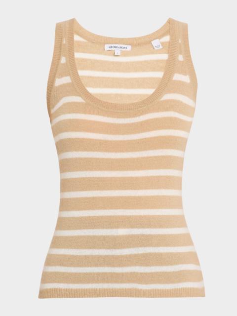 VERONICA BEARD Birke Stripe Cashmere Tank Top
