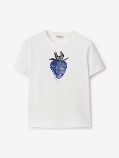 Burberry Crystal Strawberry Cotton T-shirt