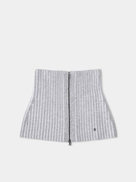 BOGNER Merida Virgin Wool Ribbed Collar in Gray