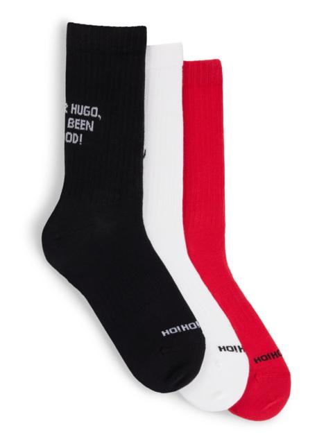 HUGO THREE-PACK OF SHORT SOCKS IN COTTON