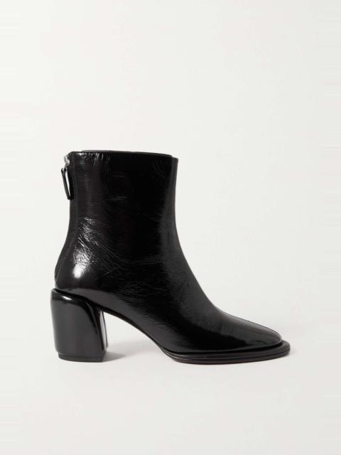 Naomi glossed-leather ankle boots