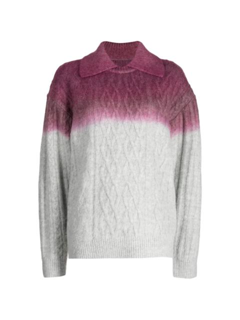ADER error gradient-effect cable-knit jumper