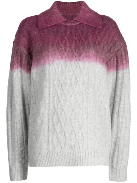 ADER error gradient-effect cable-knit jumper