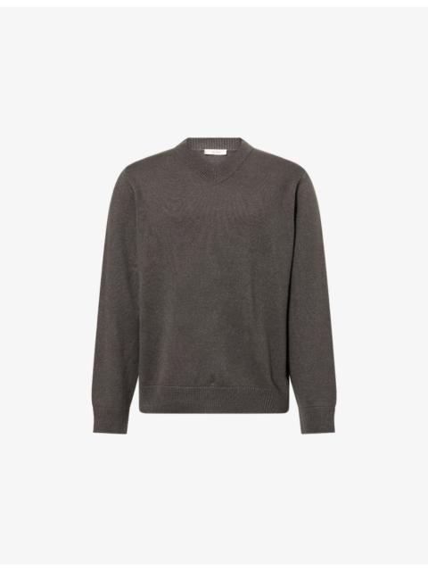 The Row Memphis V-Neck Cashmere And Linen Jumper