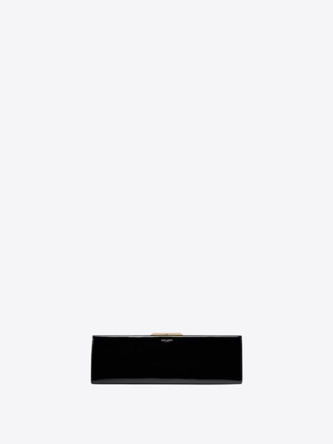 SAINT LAURENT midnight large clutch in patent leather