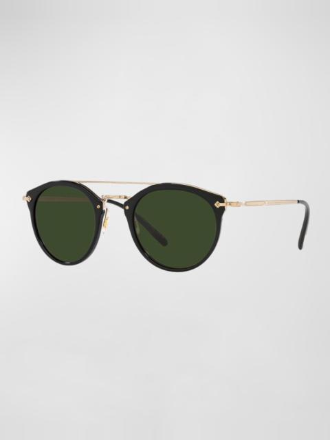 Oliver Peoples Remick Round Acetate & Plastic Aviator Sunglasses