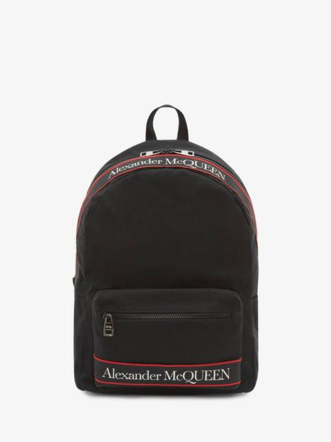 Alexander McQueen Metropolitan Selvedge Backpack in Black/red