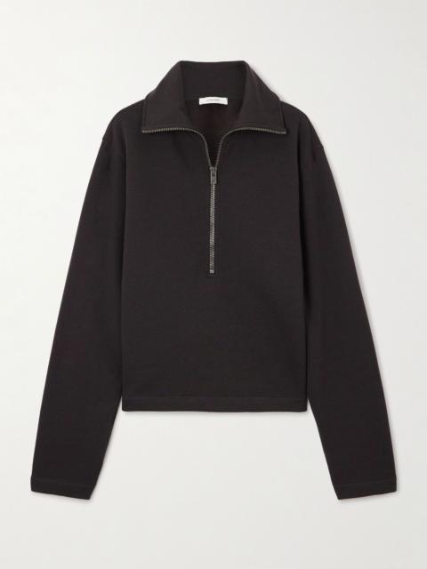 Lemaire Wool and cotton-blend zip-up sweater Dark brown
