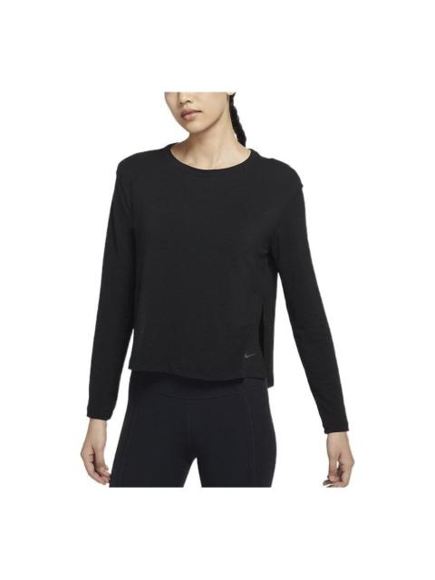 Nike (WMNS) Nike Training Casual Sports Breathable Long Sleeves T-shirt Black DM7028-010
