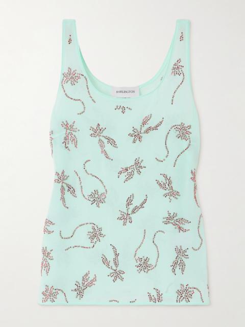 16ARLINGTON Gilda Embellished Chiffon Tank