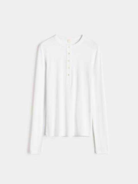 Totême Classic rib henley top white