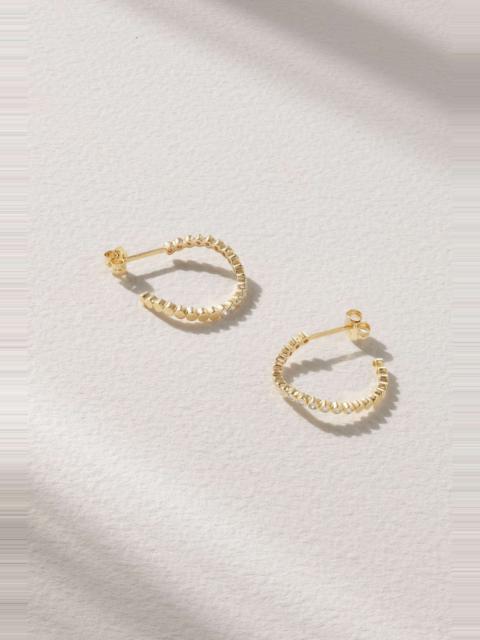 MATEO Wave 14-karat gold diamond hoop earrings