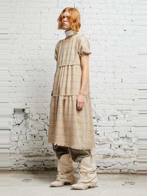 SHREDDED RELAXED MIDI - OVERDYED KHAKI PLAID