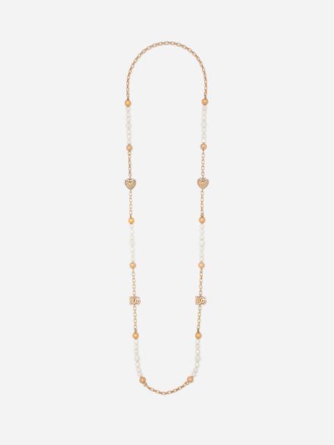 Dolce & Gabbana Sautoir chain with DG-logo beads and hearts