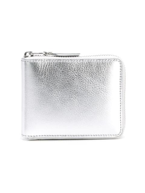 metallic zip wallet