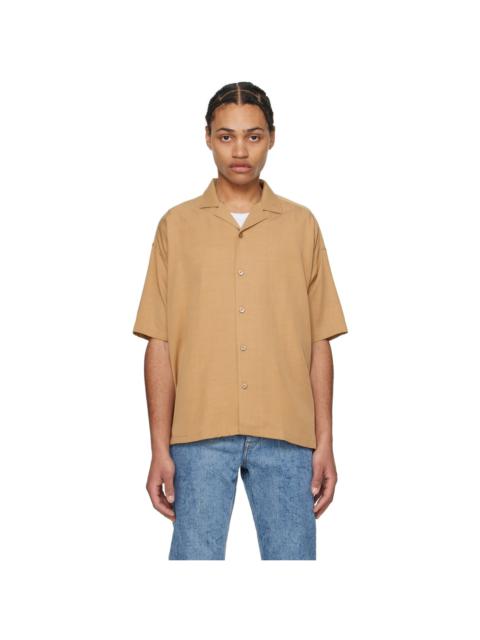 BOSS Tan Open Spread Collar Shirt