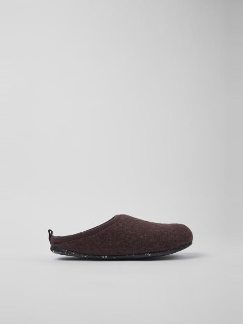 CAMPER Wabi Burgundy Textile Slippers for Women.