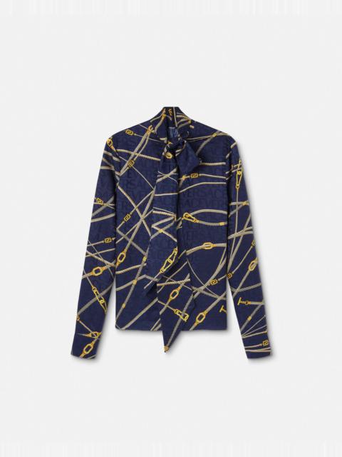 VERSACE Greca Nautical Scarf-Tie Shirt