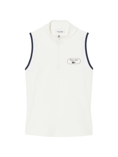LACOSTE Tennis Heritage sleeveless quarter-zip tank top