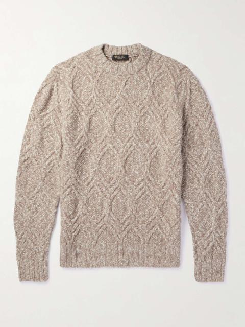 Loro Piana Mélange Cable-Knit Wool and Cashmere-Blend Sweater