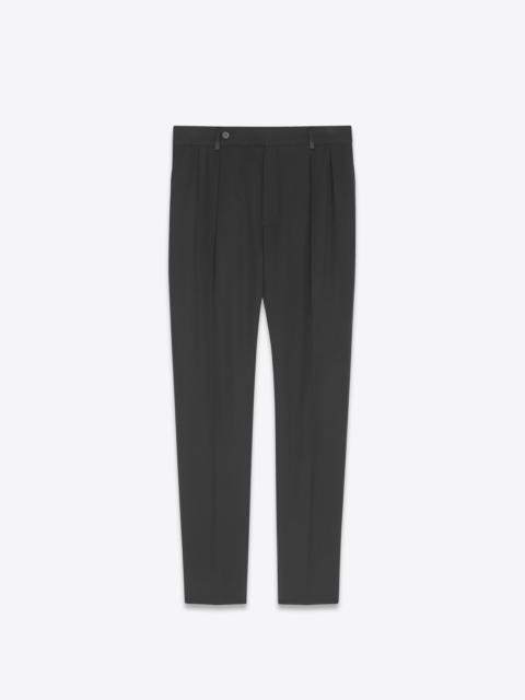 SAINT LAURENT carrot-fit tuxedo pants in grain de poudre