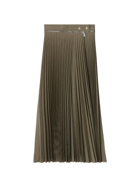 fully-pleated wool-blend skirt