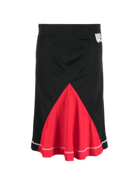 WALES BONNER colour-block midi skirt
