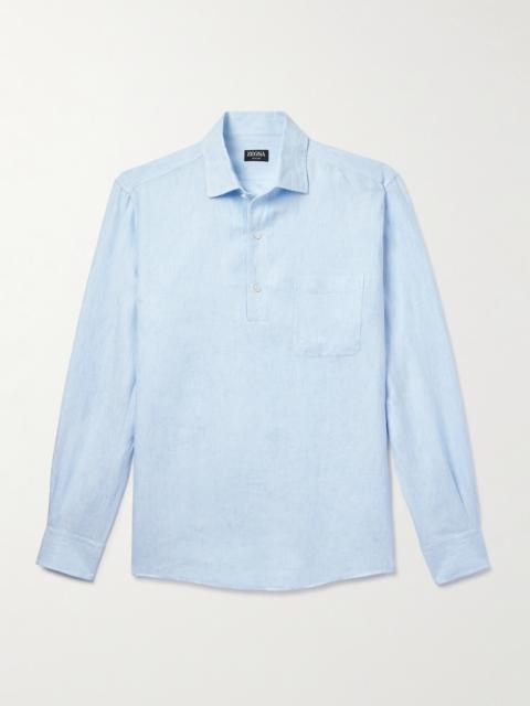 ZEGNA Oasi Linen Half-Placket Shirt