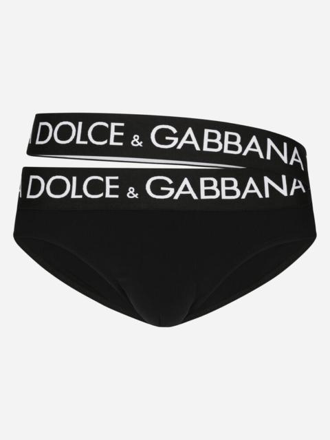 Dolce & Gabbana Swim briefs with high-cut leg and branded double waistband