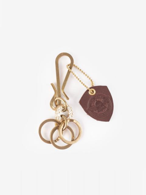 Iron Heart Brass-W10 Key Hook with Rings - Brass