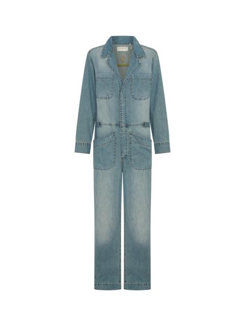 ONE TEASPOON Safari Oversized Boiler Denim Jumpsuit - Used Blue