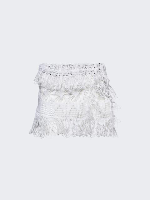 Ames Crochet Mini Skirt White