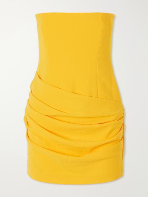 ALEX PERRY Strapless Draped Crepe Mini Dress