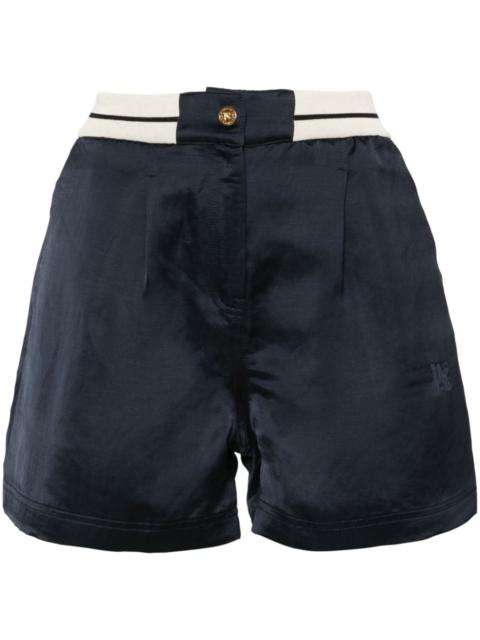 Palm Angels monogram-embroidered satin-weave shorts
