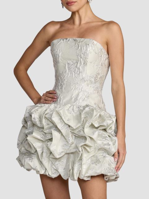 MAC DUGGAL Women's Brocade Strapless Bubble Hem Minidress - Ivory